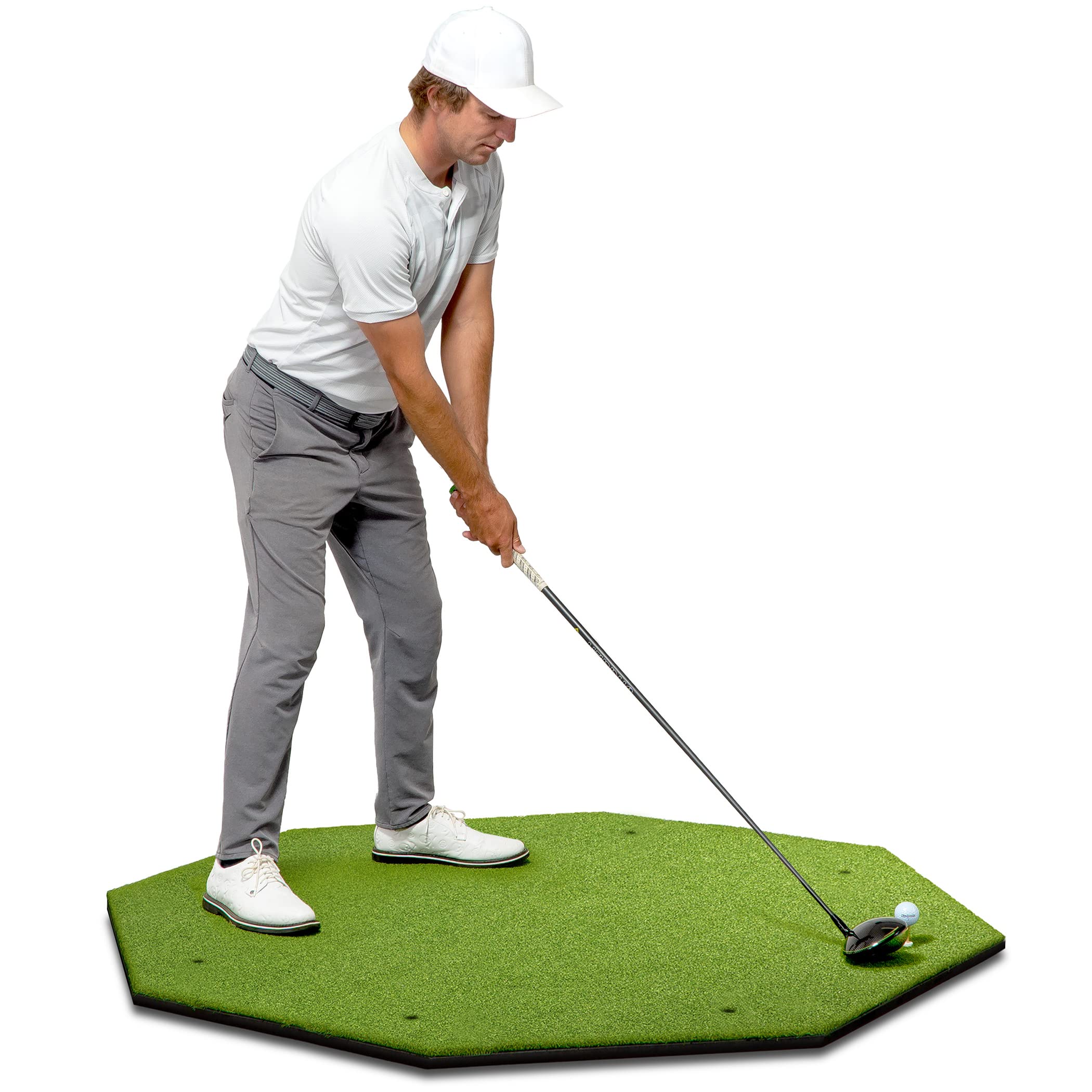 GoSports Golf Hitting Mat - ELITE 5' x 5' Size - 15mm Artificial Turf Mat for Indoor/Outdoor Practice