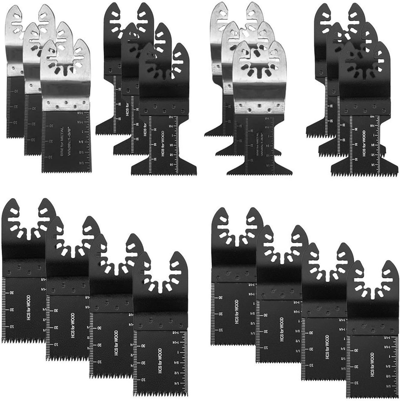 20PCS Wood/BiMetal Universal Oscillating Multitool Quick Release Saw
