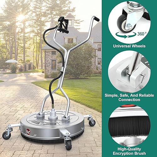 Miniatura 3 de YITAHOME Pressure Washer Surface Cleaner, 24" Dual Handle with 4 Nozzles & 4 Replacements, High Pressure Cleaner for Driveways, Sidewalks, Patios,