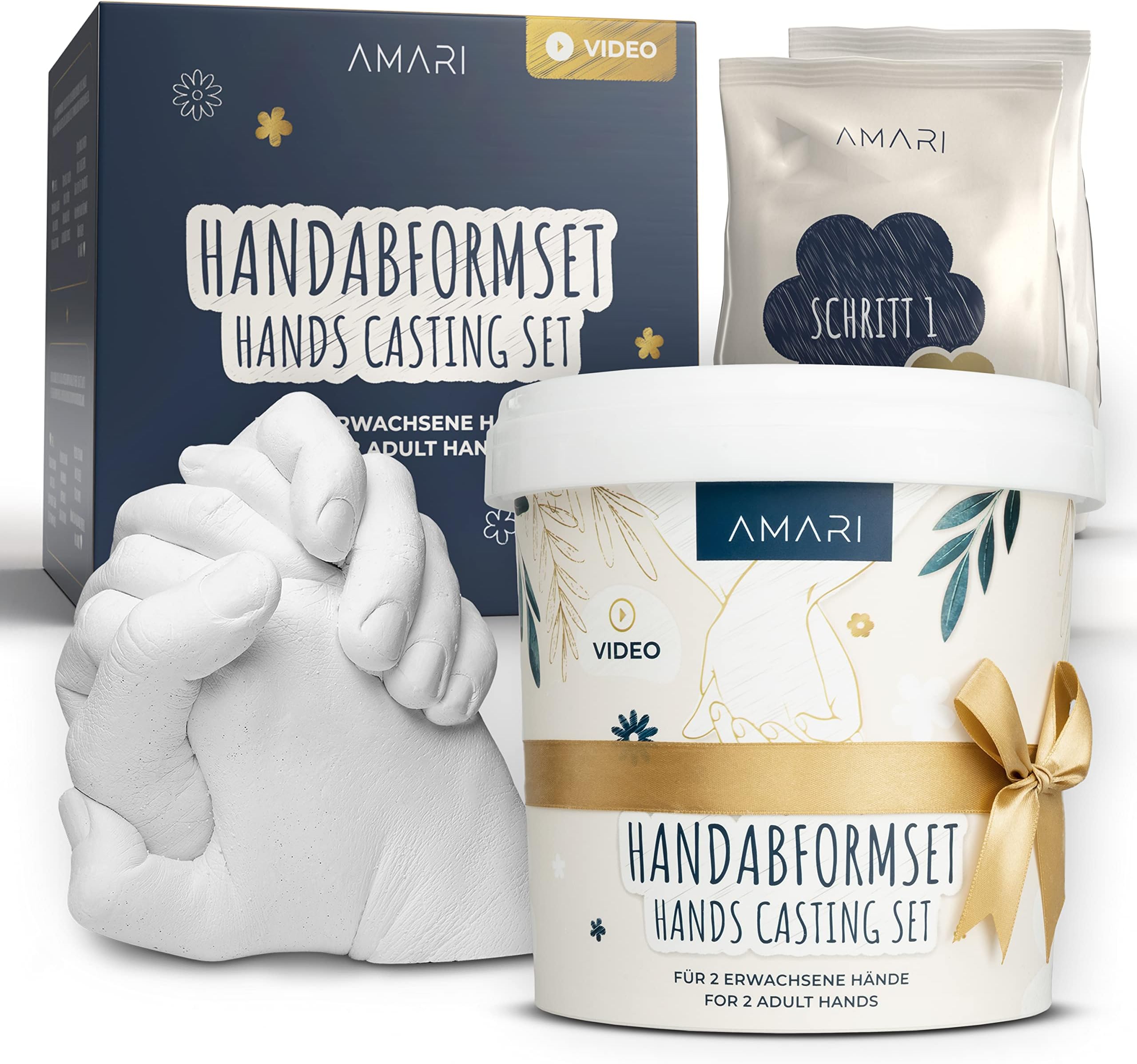 Handafdrukset van gips, handafdrukset voor koppels, Gipsset Handafdrukset van gips, handafdrukset voor koppels, Gipsset