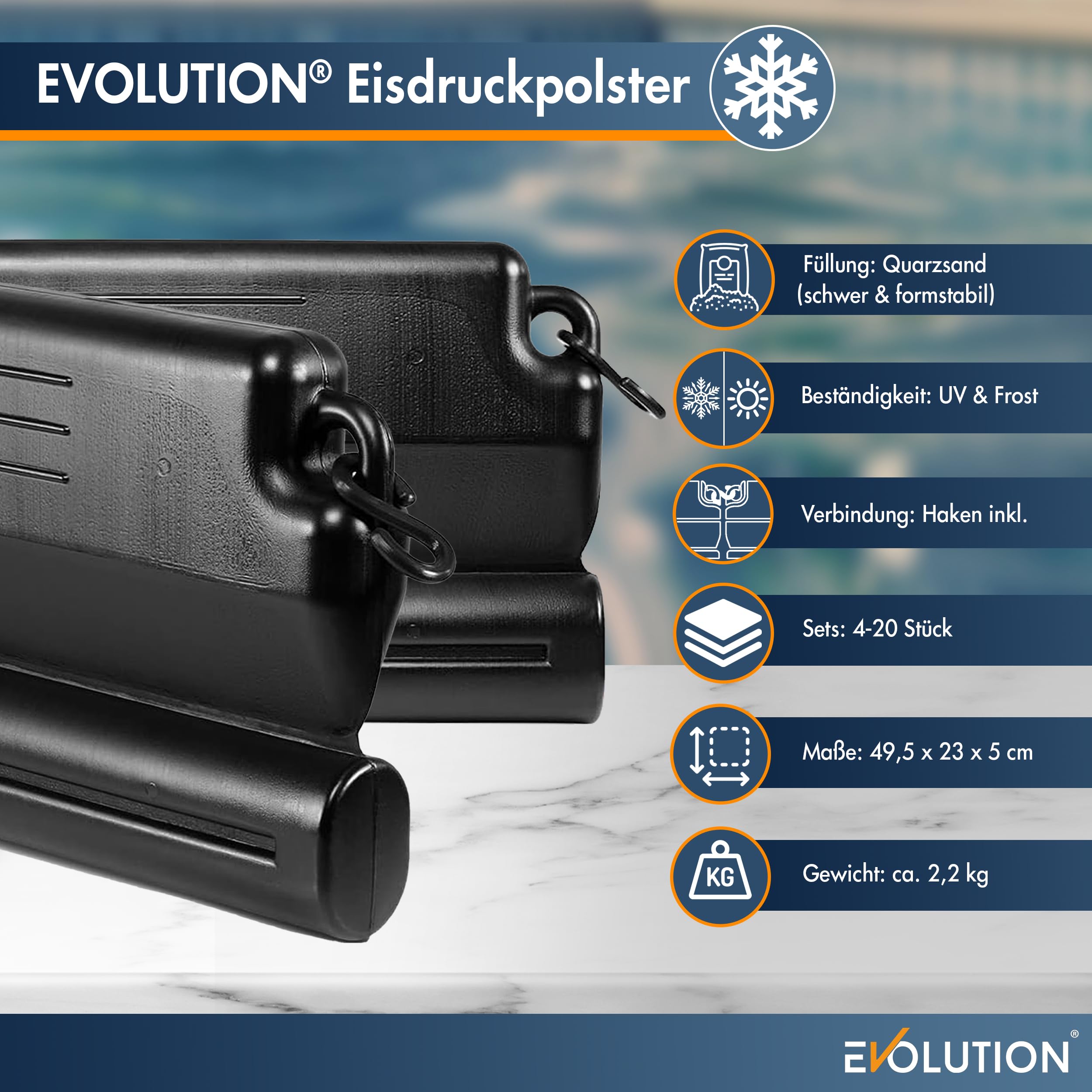 Evolution Lot de 12 flotteurs d'hivernage de 50 cm chacun - Pour la formation de glace - Piscine