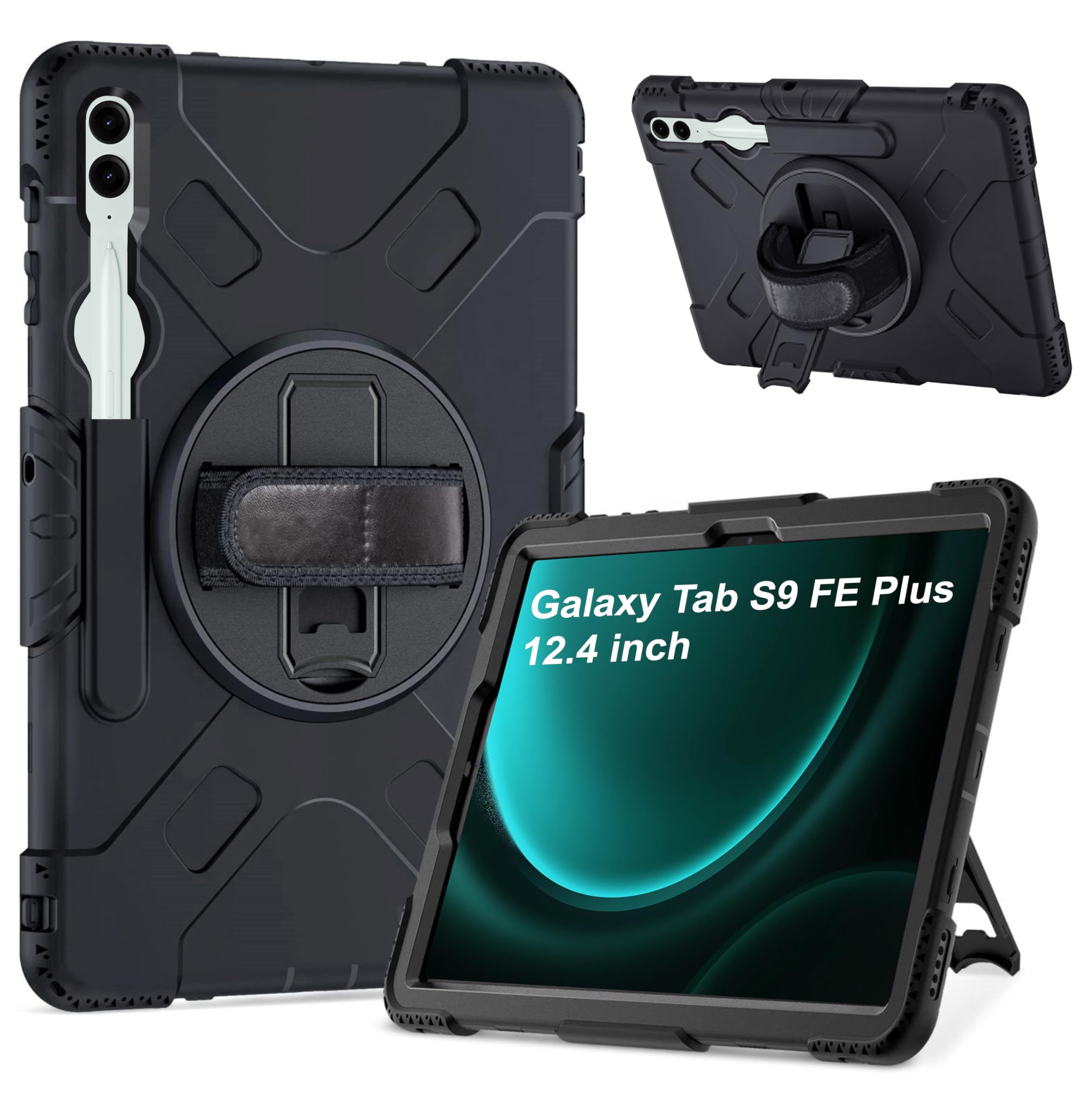 TGK Heavy Duty Hybrid Case for Samsung Galaxy Tab S9 FE+ 12.4 inch Shockproof Sturdy Cover with Rotating Stand, Handle and Pen Holder Black (B0DHYJPTNV) Amazon Price History, Amazon Price Tracker