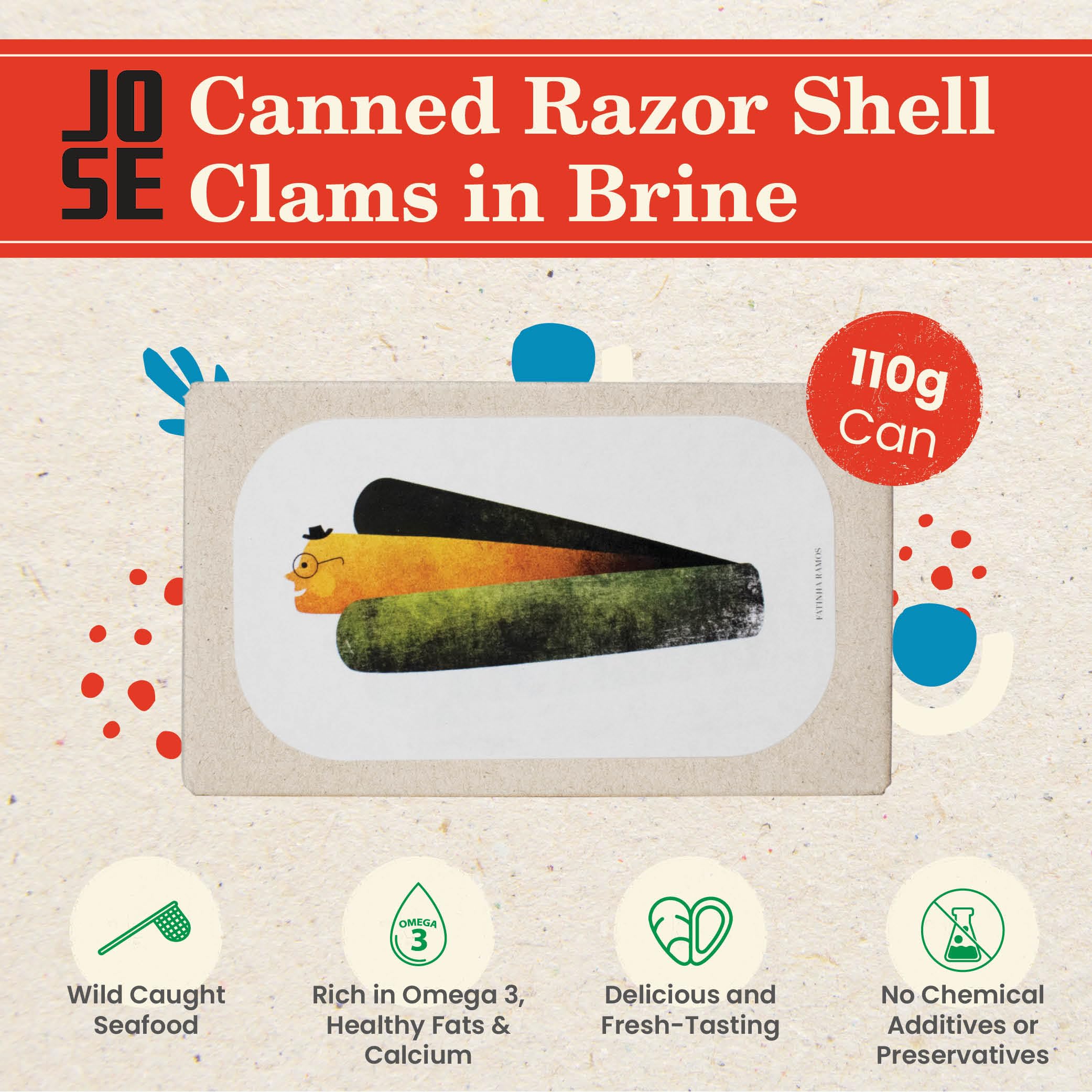 Jose Gourmet Razor Shells in Brine 6/8, 110g