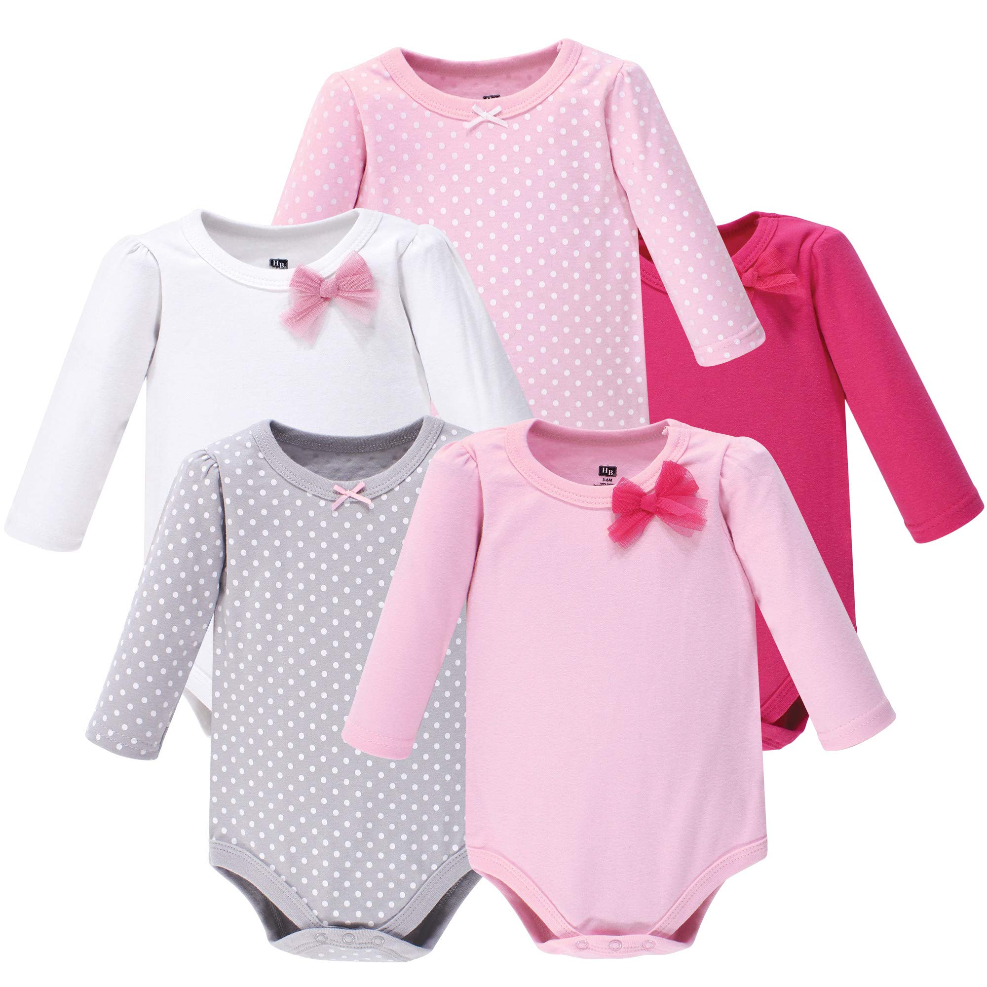 Hudson Baby unisex-baby Cotton Long-sleeve Bodysuits, Heather Gray, 3-6 Months — view 7