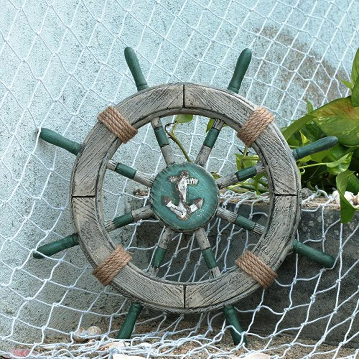 Pagaia Decorativa In Legno 40 Cm - Tema Marino Con Conchiglie, Per Parete - Foto 4