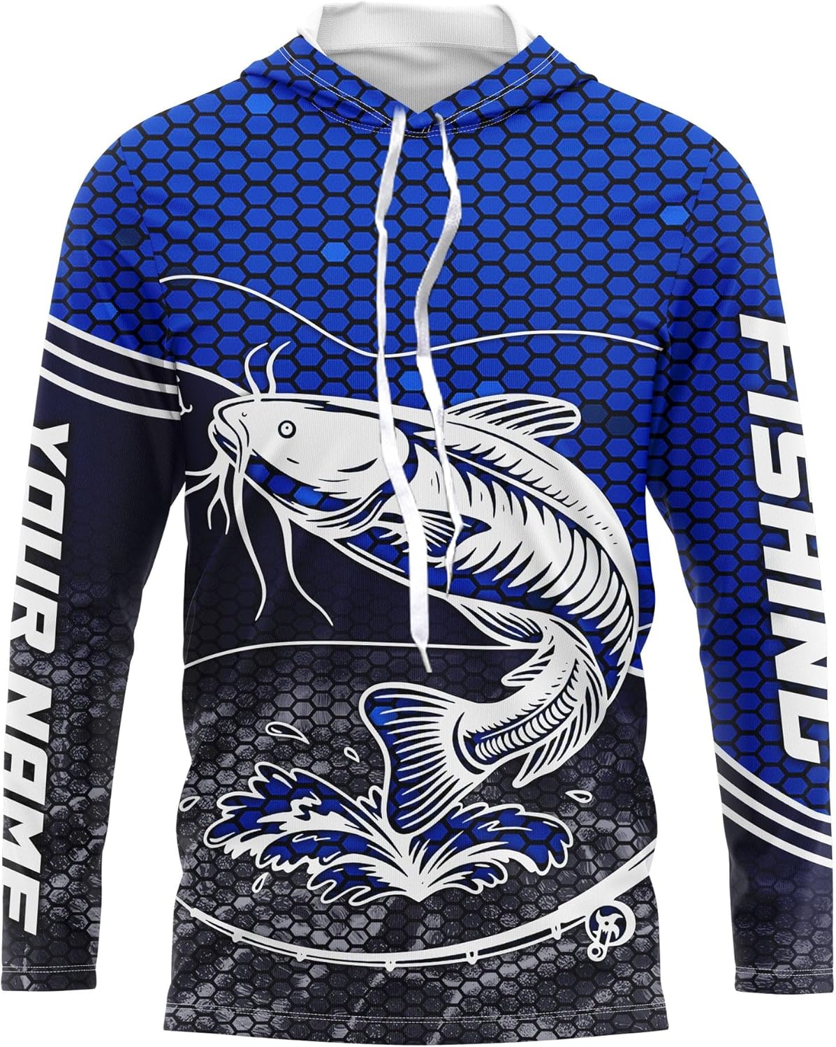 Generic Personalized Catfish Fishing Long Sleeve Shirts for Men, Funny Catfish Fishing Jerseys, Fishing Shirt for Team (Polyester, Catfish 02), Medium