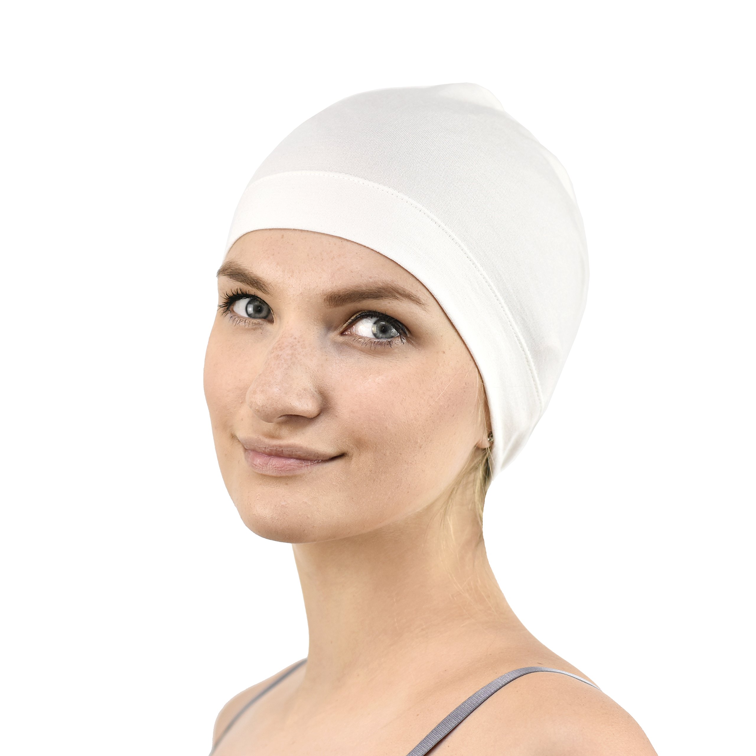 Jasmine Silk Bamboo Sleep Cap - Suitable for Chemo & Hair Loss (Ivory)