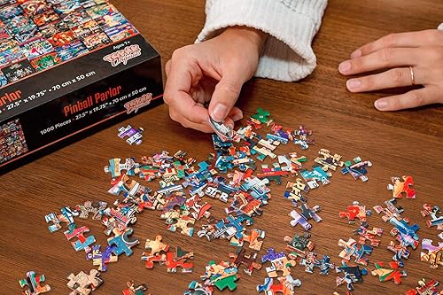 Miniatura 5 de Pinball Parlor Retro Arcade Puzzle para adultos y niños Juguete de rompecabezas de 1000 piezas Teaser interactivo para noche de juegos familiares