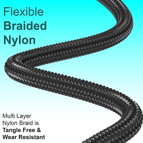 Android Charger Cable, Fast Charging Cable Nylon Braided Micro USB Cable Compatible with Samsung, for HTC, for Nokia, for Sony,for Motorola and More-Black (2M)