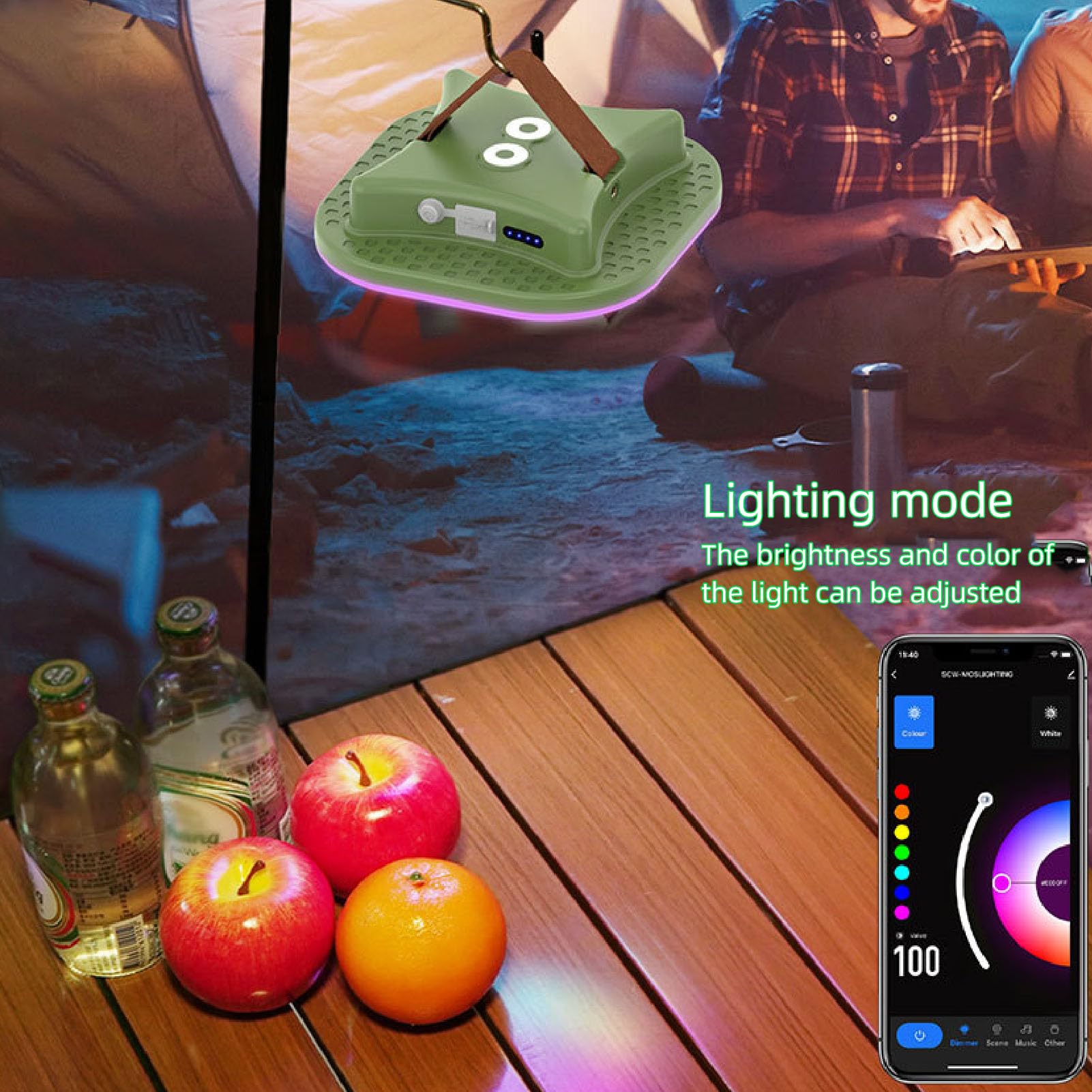 Sonew Lanterna da Campeggio LED Ricaricabile 1800LM, 16M Colori RGB, per
