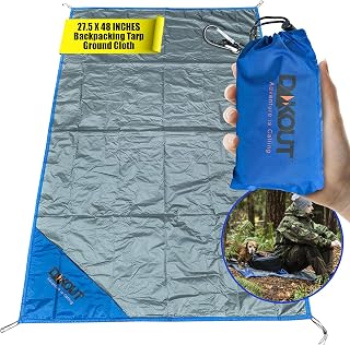 DAKOUT Ultralight Tarp 2.7oz Waterproof Ground Cloth 27.5x48in Backpacking