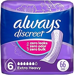 Always Discreet Adult Incontinence Pads for Women, Extra Heavy Absorbency,