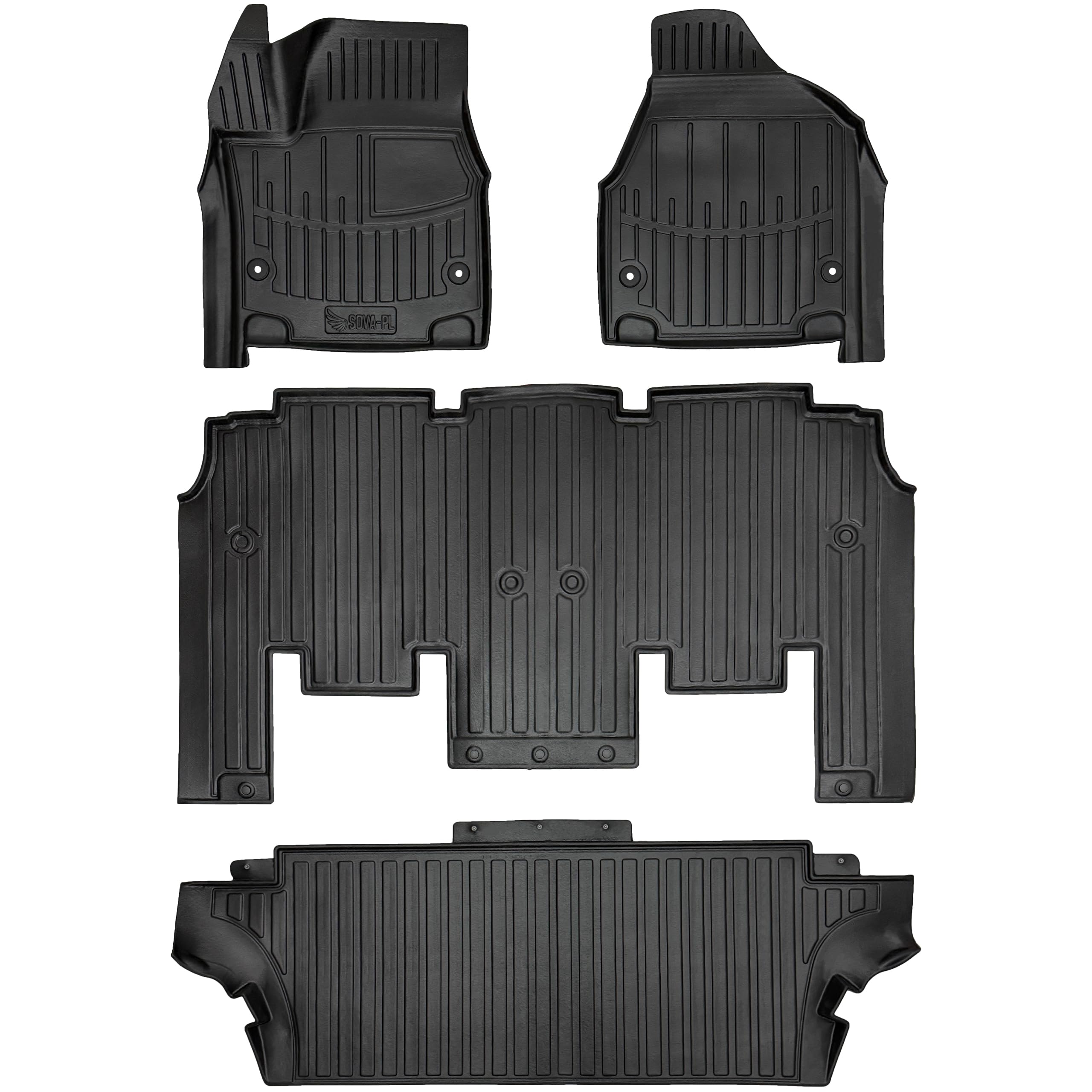 Gumowy zestaw dywaniki i mata pasujące do Chrysler Pacifica II RU (od 2016) wersja 7 =>