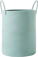 Vista 10 de Cesta tejida de yute de 15 pulgadas de profundidad x 20 pulgadas de alto, cesta de ropa de cuerda de mimbre para bebé, guardería, niños, cesta alta