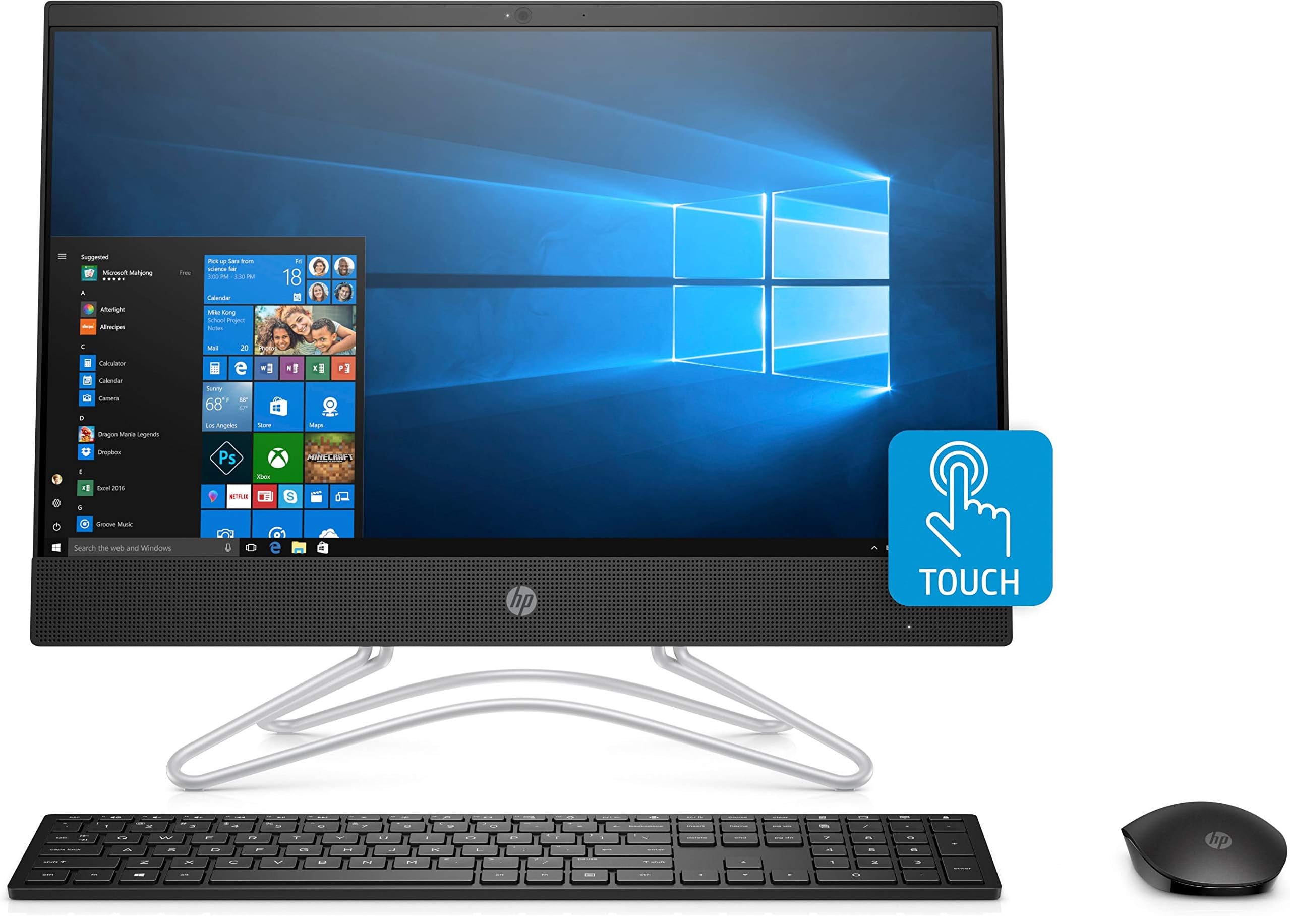 HP Core i3 8th Gen 21.5-inch FHD Touch AIO PC (4GB/1TB HDD/Windows 10/ MS Office/Jet Black/5.39kg), 22-c0024in