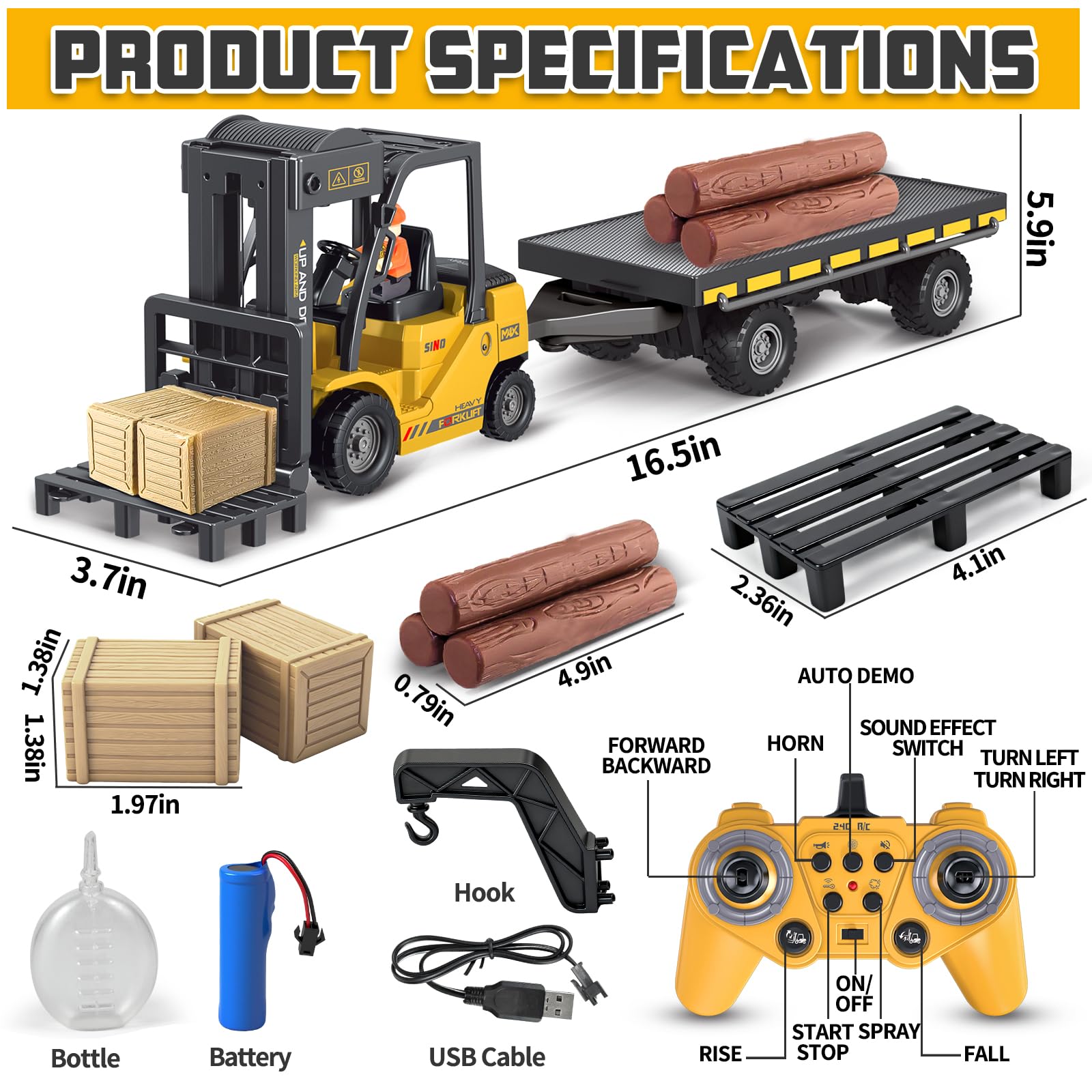 RC Forklift Truck - Remote Control for Kids 6+ -3 RC Forklift Truck - Remote Control for Kids 6+ -3