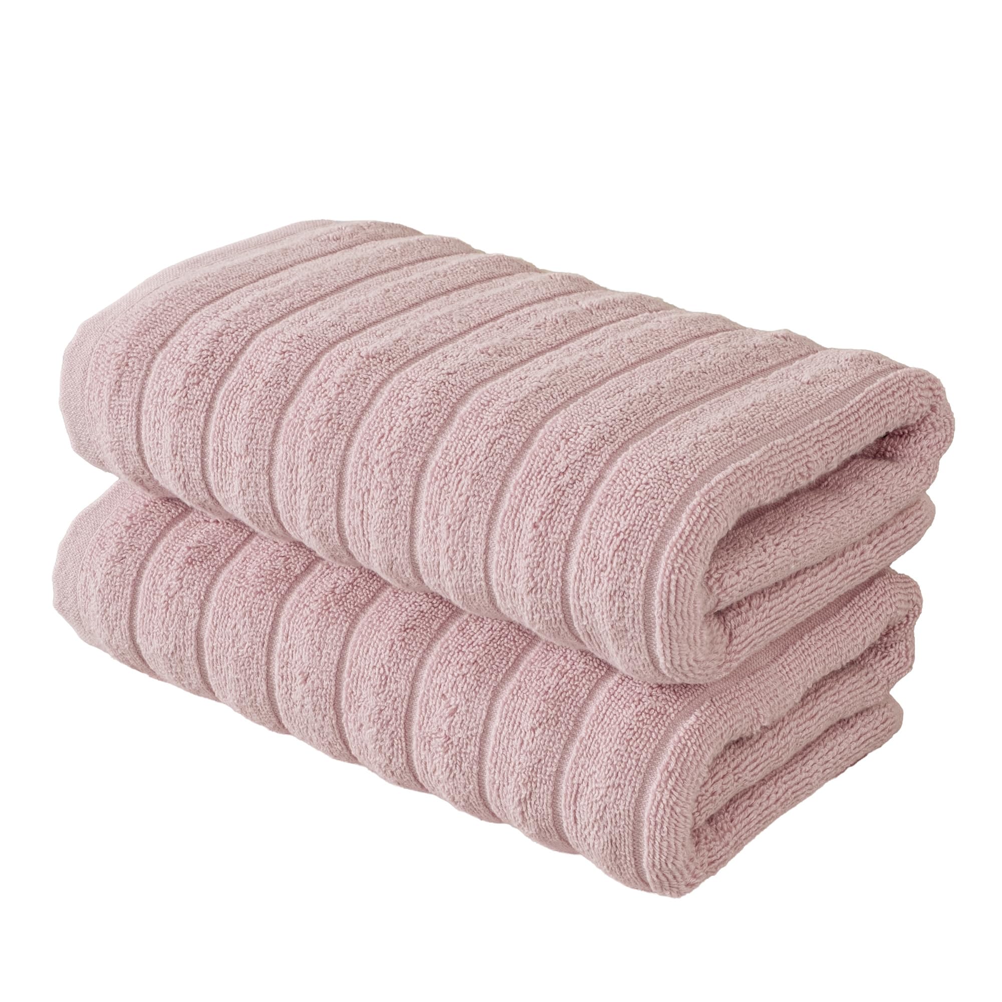 BERIBO Cloud Turkish Towel Set 100% Cotton 620gsm (Rose Quartz, 2 Hand Towels)