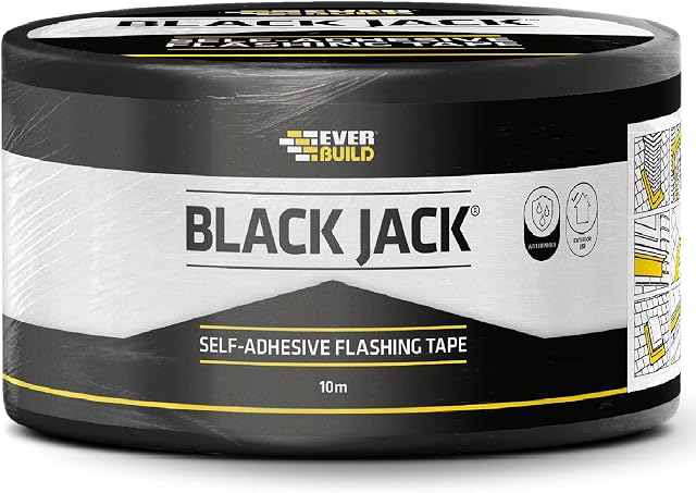 Everbuild Black Jack Strong Self Adhesive Flashing Tape  Natural Lead-Look Finish  100mm x 10m