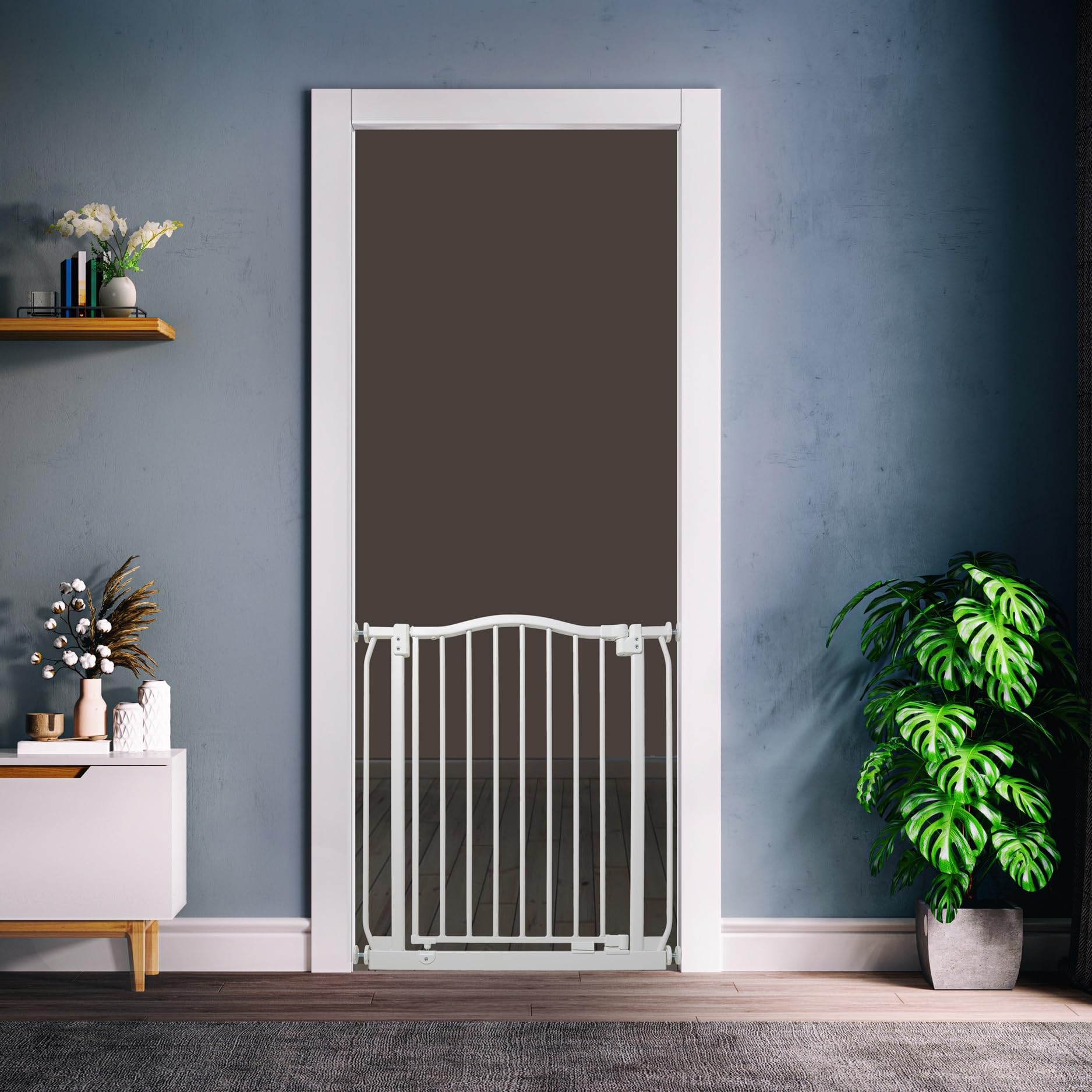 Safetots Cancelletto di Sicurezza con Parte Superiore Incurvata, 71cm - 80cm, Bianco Opaco, Montaggio a Pressione, Cancelletto per Bambini per Porte, Corridoi e Spazi Stretti, Barriera di Sicurezza - 3