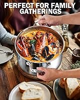 Vista 6 de Cooks Standard Olla para Caldo de Acero Inoxidable Multi-Capa, Olla Holandesa de 7 Cuartos para Cocinar Pasta y Enlatado con Tapa, Olla Profunda