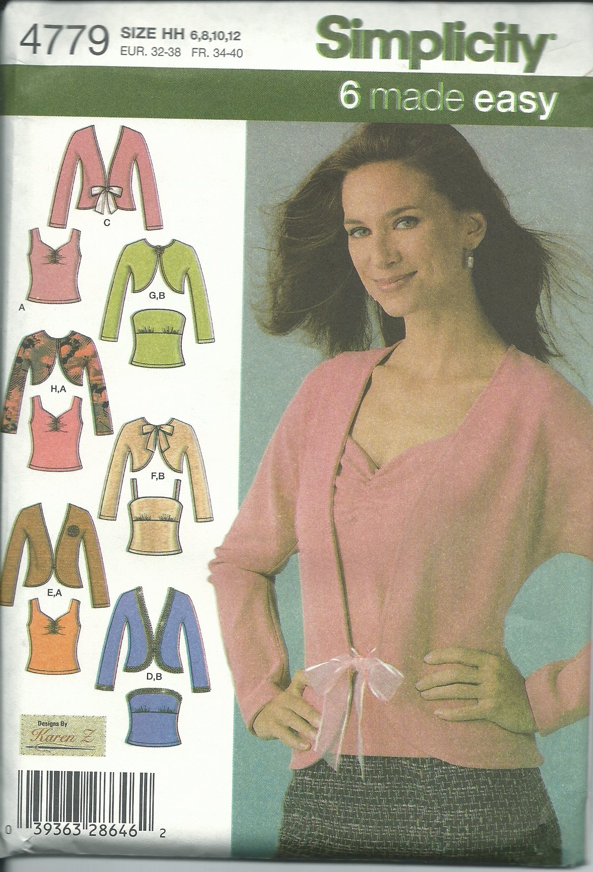 Patron de couture tops faciles Simplicity 4779hh pour créer vos hauts taille 6-12