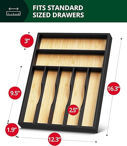 Miniatura 3 de ROYAL CRAFT WOOD Estante para utensilios de cocina de bambú premium elegante organizador y espacioso soporte para utensilios para almacenamiento de