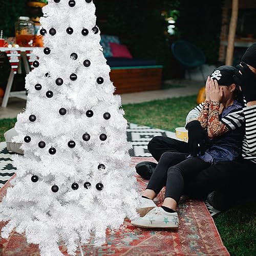 Miniatura 7 de Lulu Home Adornos colgantes de Halloween, 34 bolas de plástico preencordadas de 1.57 pulgadas, bolas de barril inastillables para fiestas, corona,