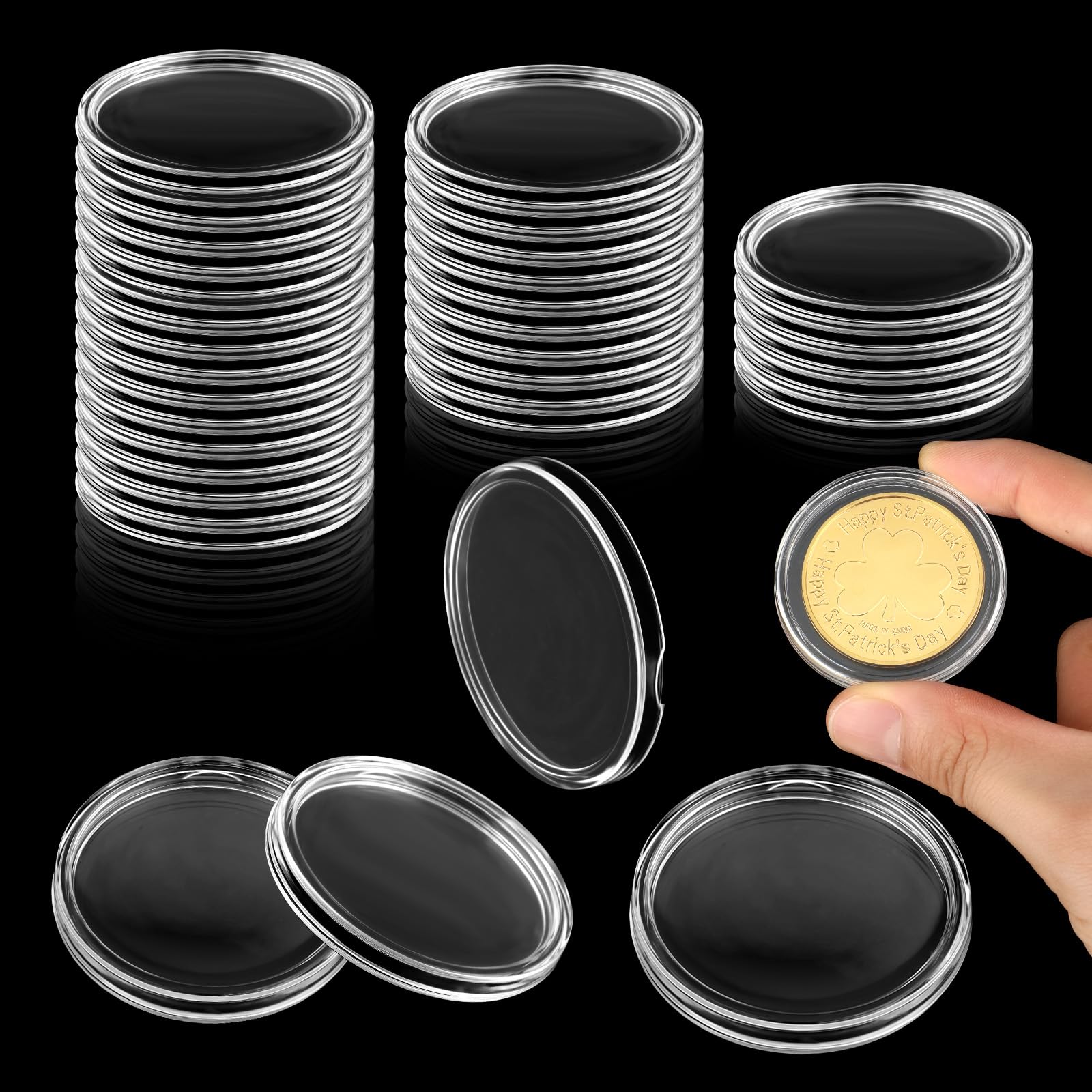 Porte-Monnaie / Coffret De Rangement Pour Pièces 27 Mm - Transparent, Protection Et Organisation Collection
