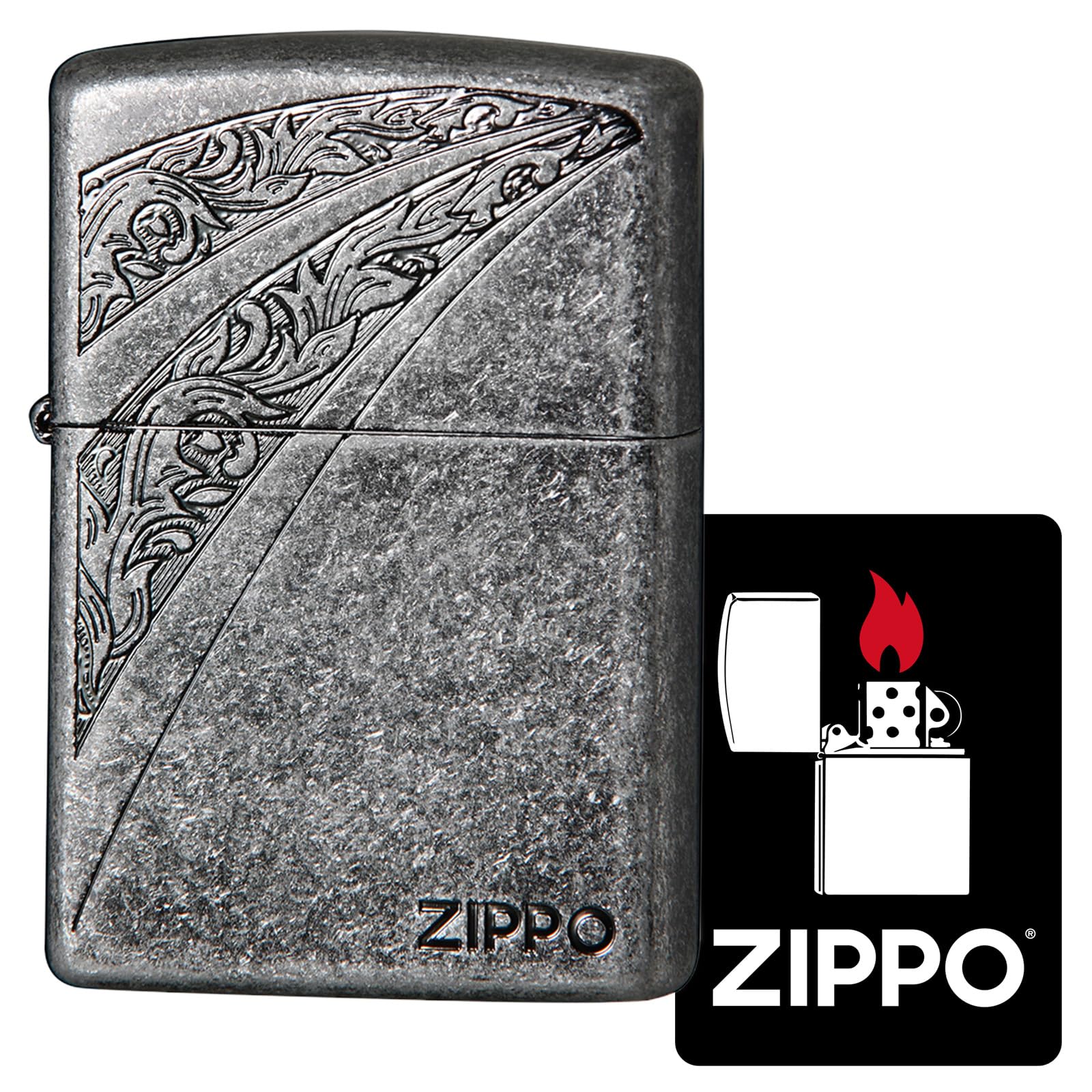 Amazon.co.jp: ジッポー(Zippo) ライター ARABESQUE-AND-ZIPPO-LOGO 