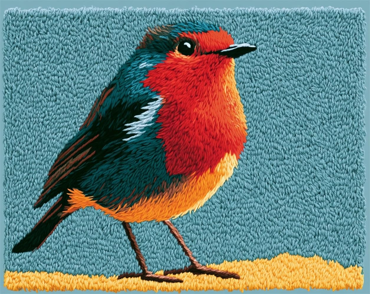 FWRTYCB DIY Latch Hook Rug Kit Robin