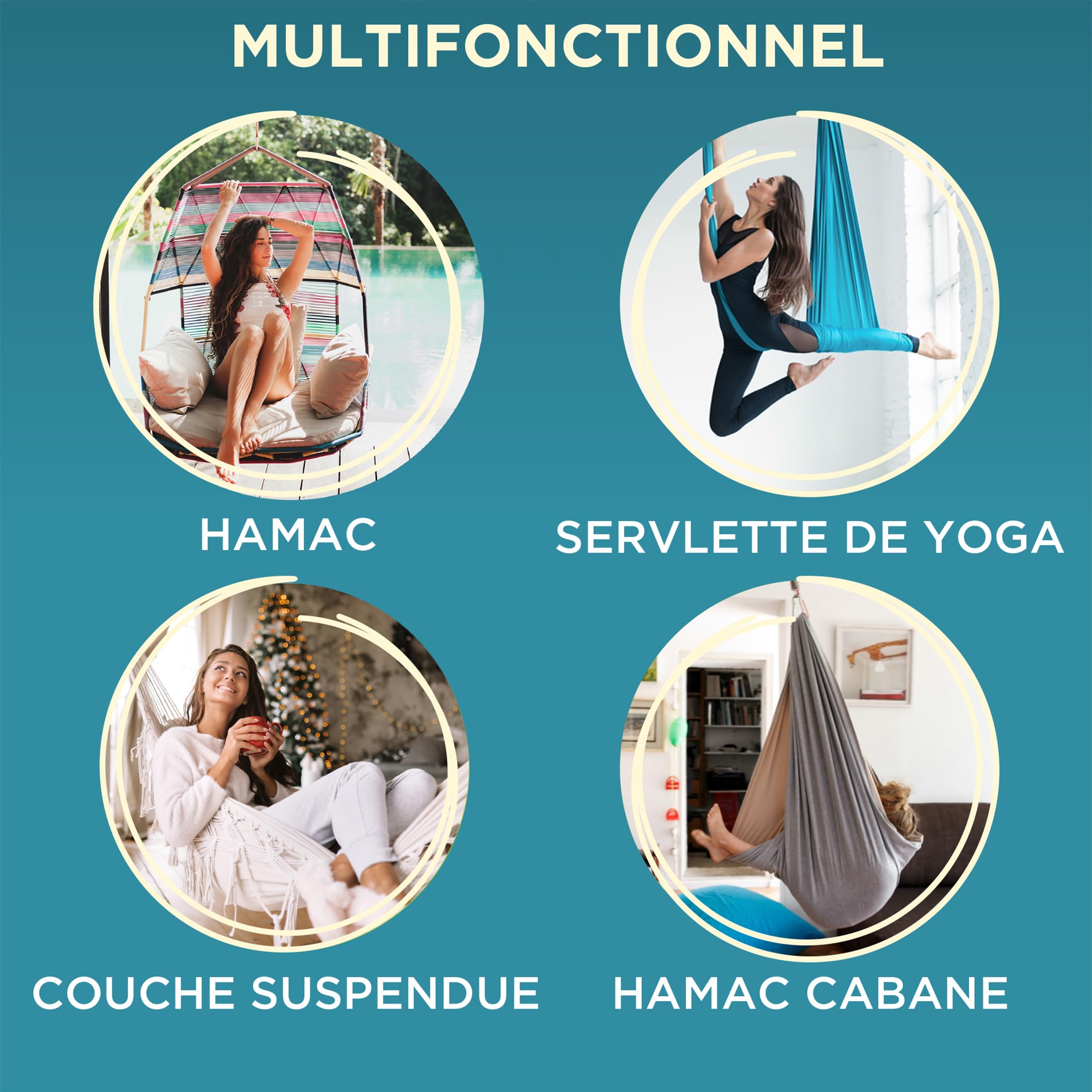 KLIFFHÄNGER Chaîne avec Deux mousquetons, Fixation Variable pour Chaise hamac (Chaîne 30 cm Double Pack)