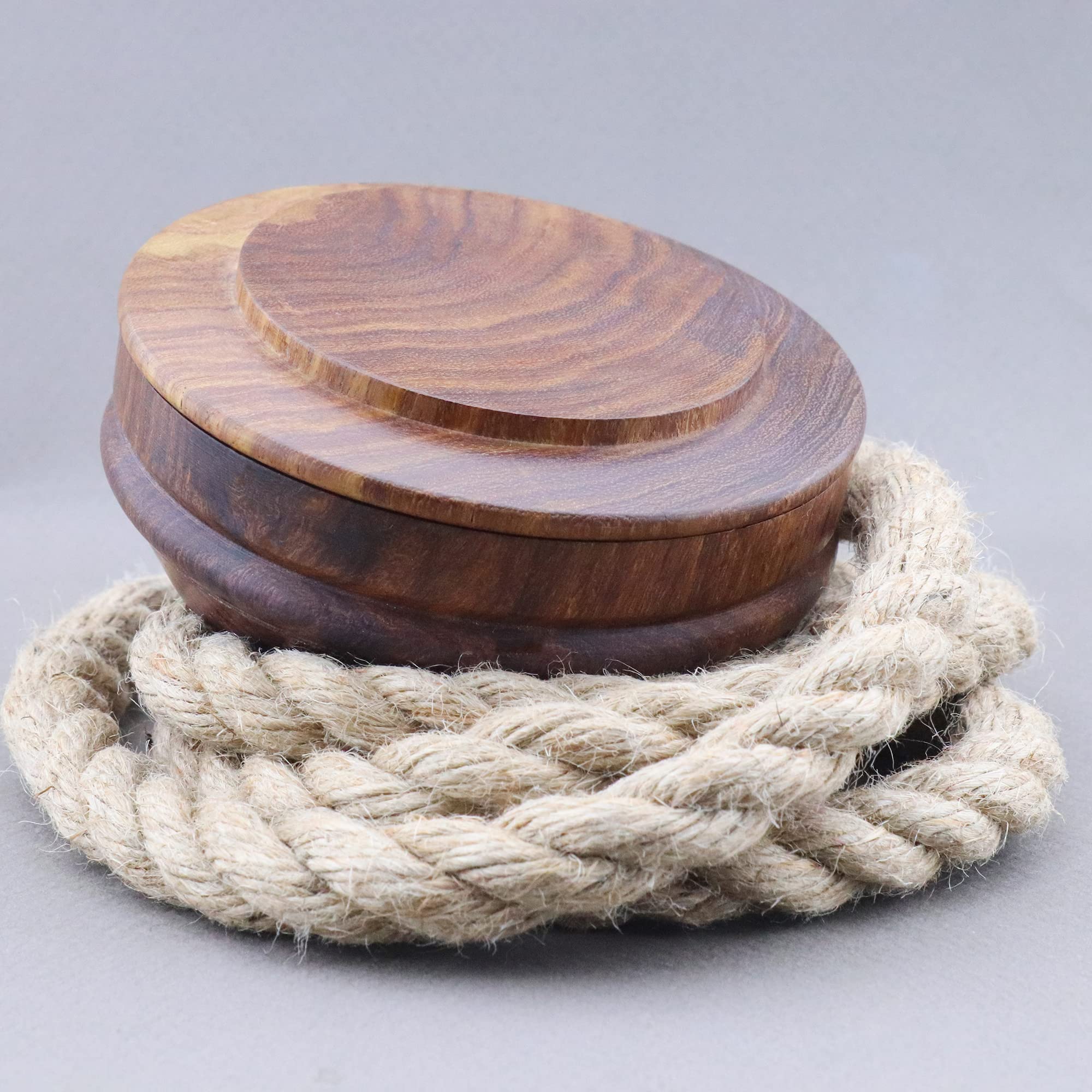 Jag Shaving Bol à raser - Blaireau en bois - Bol à savon à raser durable - Avec couvercle - Porte-savon à raser - Collection durable