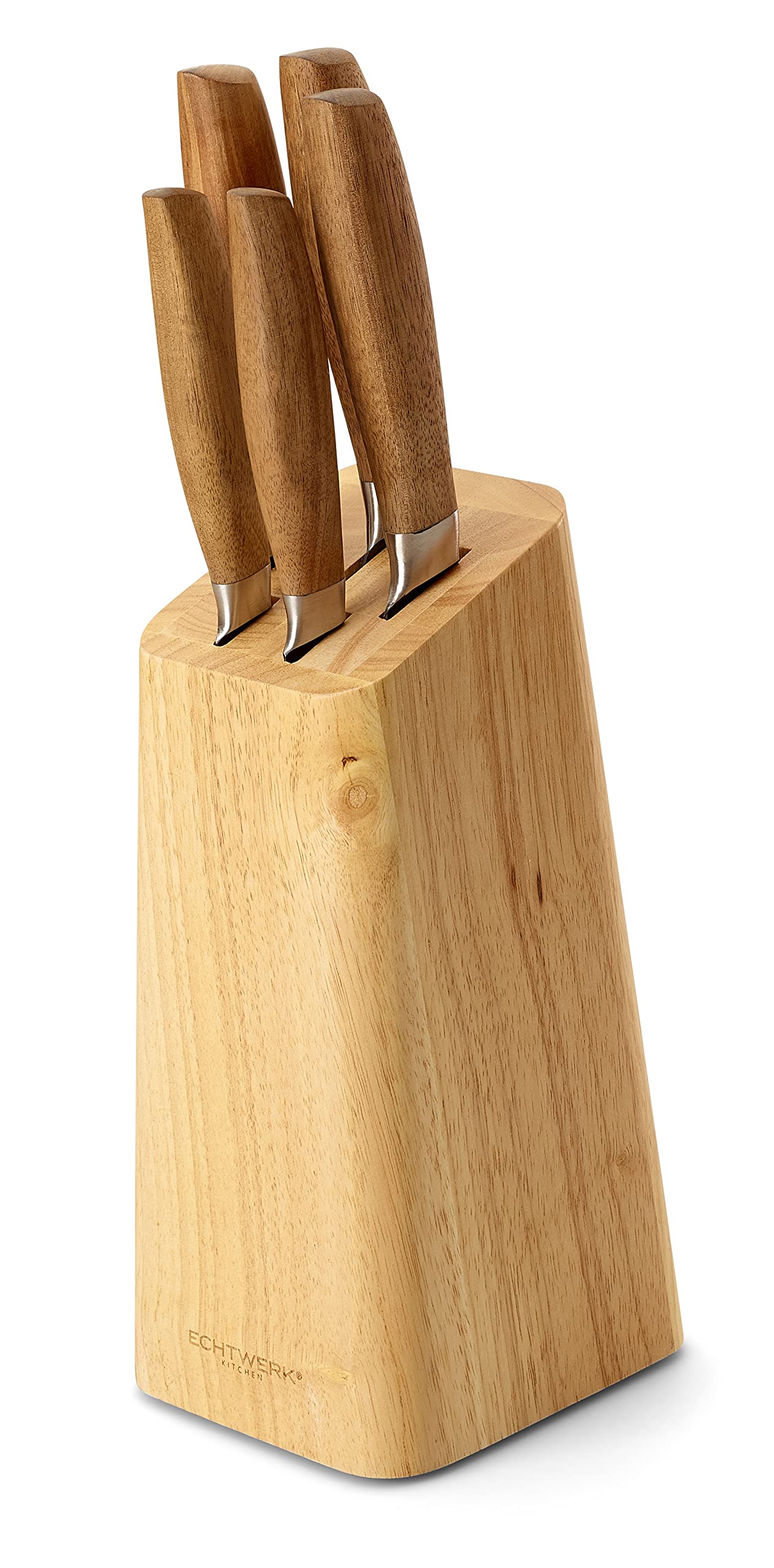 ECHTWERK Juego de cuchillos de cocina de acero, juego de cuchillos de 6 piezas con taco de madera de pakka, juego de cuchillos de cocina, acero especial, extremadamente afilado, Negro-Edición