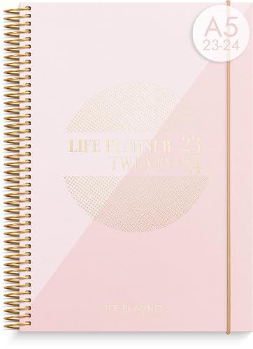 Burde Academic Diary 2023 2024 | Life Planner Pink | Week to View | 31 July 2023 to 25 August 2024 | Weekly | School | Mid-Year | 120gsm paper