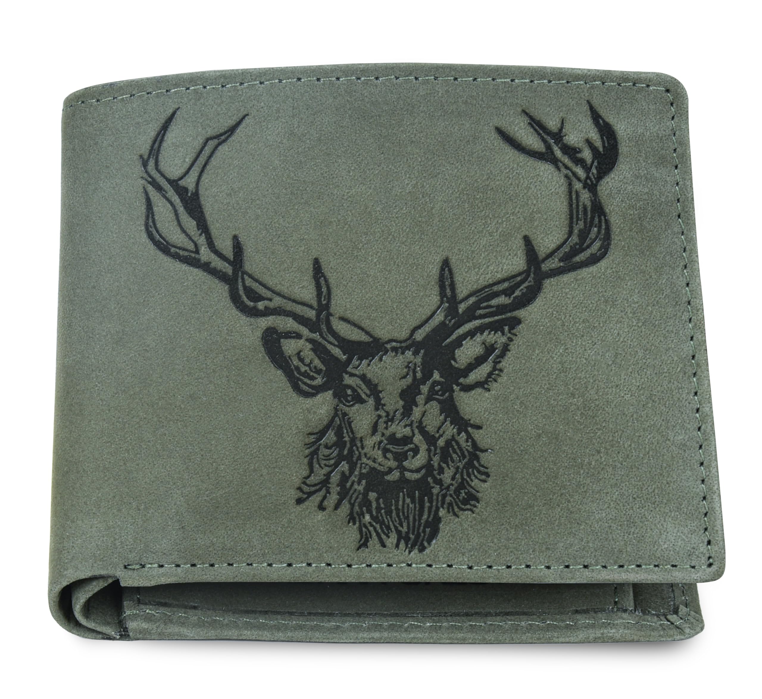 URBAN FOREST Matt Vintage Green Leather Wallet for Men