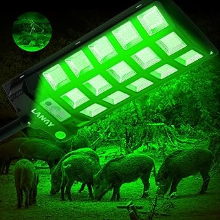 LANGY Hog Lights 12000LM Waterproof, Green Light for Night Hunting with Remote Control, Motion