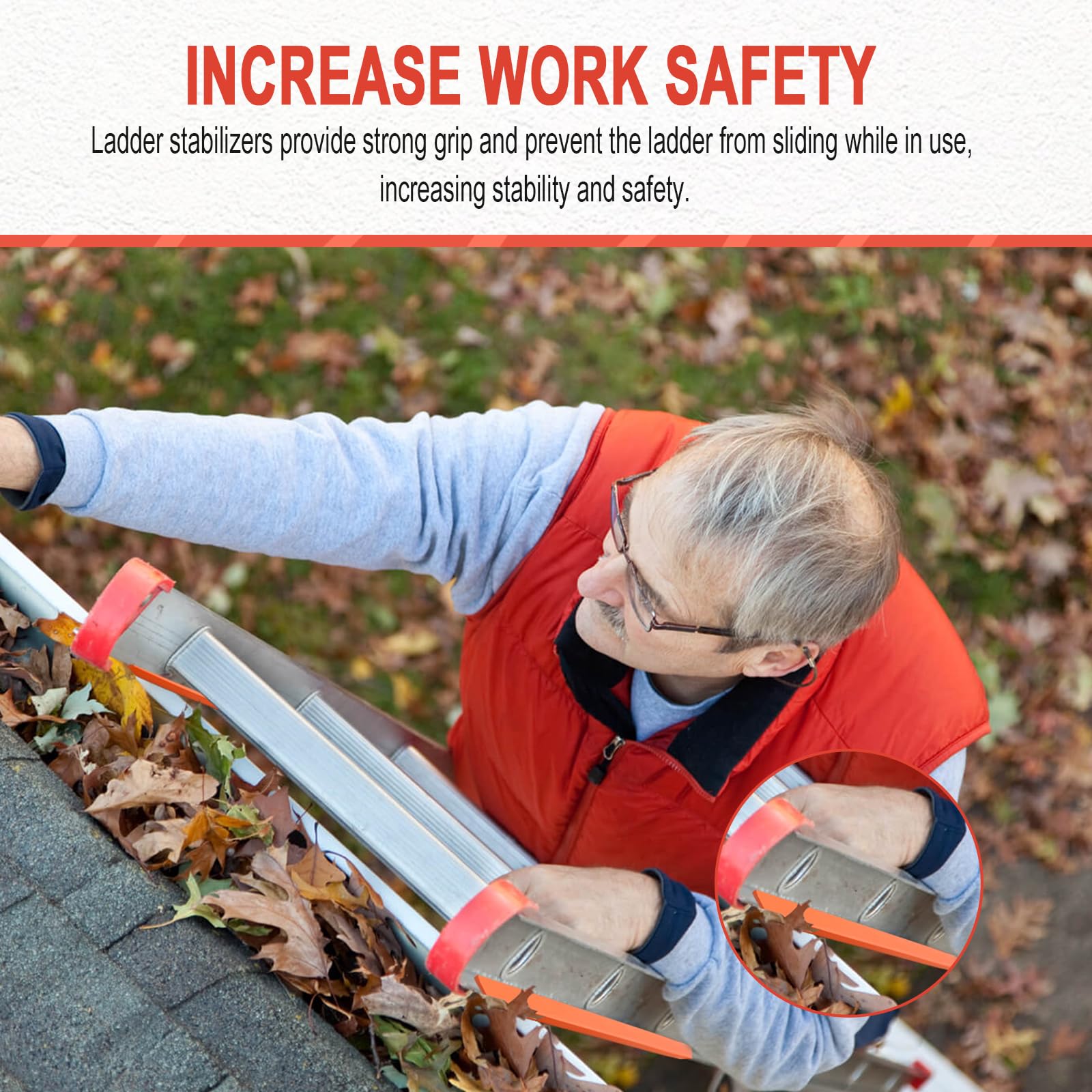 Ladder Stabilizer Covers – Anti-Slip Extension Ladder Rail Guards, Scratch Protection For Fiberglass Ladders (Made In Canada)
