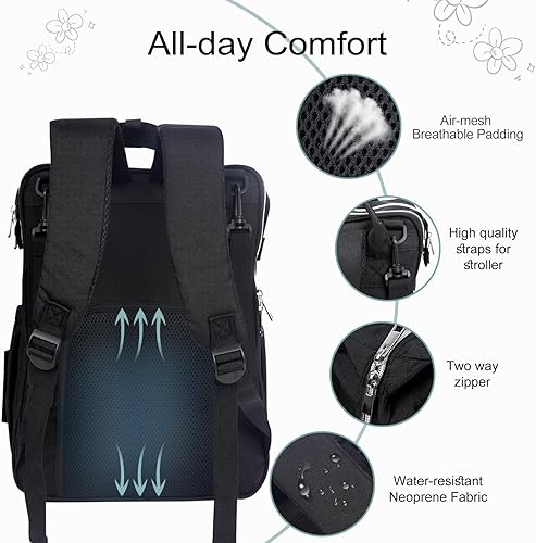 Miniatura 9 de Bolsa de pañales, Gris, Bolsa de pañales negra, caqui