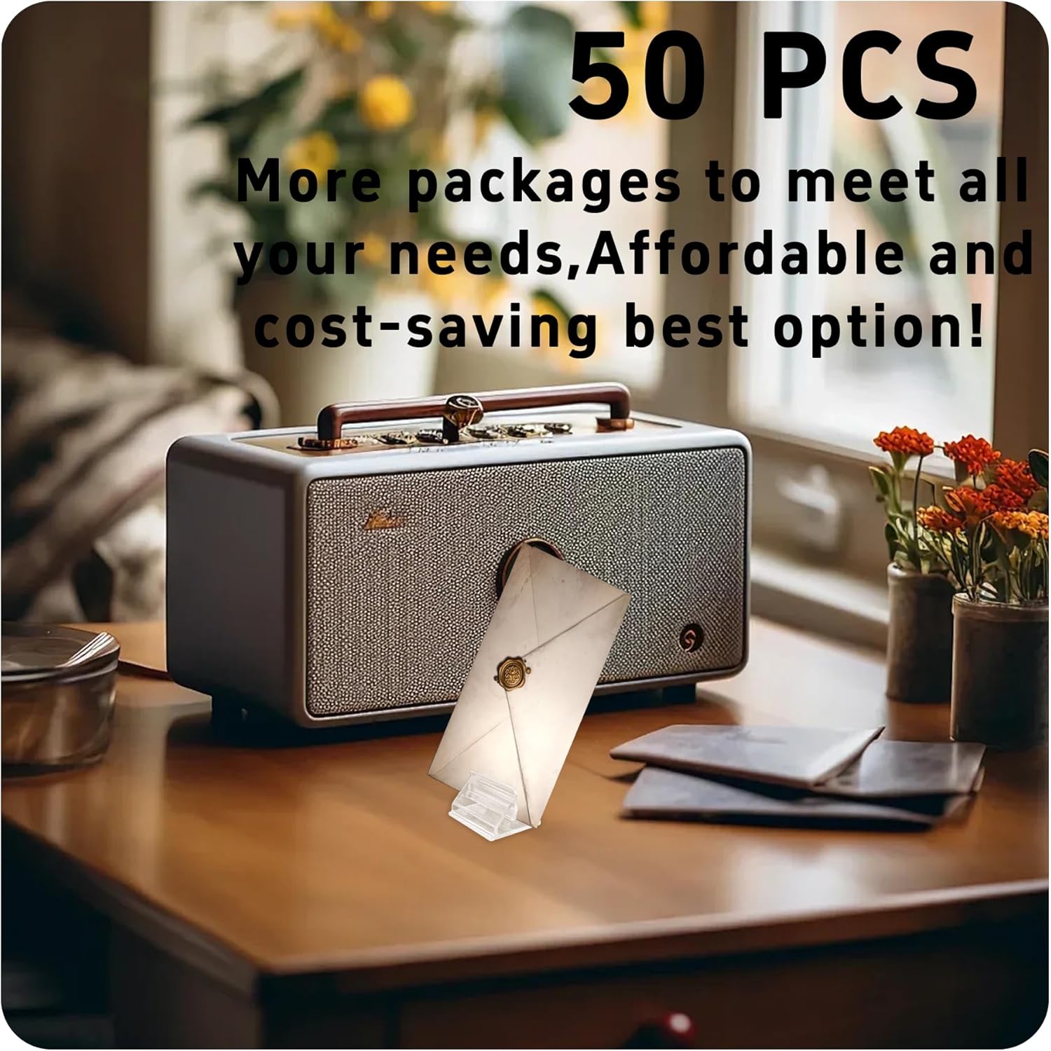 50PCS Game Card Holders, Transparent Plastic Display Stands for Board Games, Photos, Business Cards, Table Numbers, Party Favors