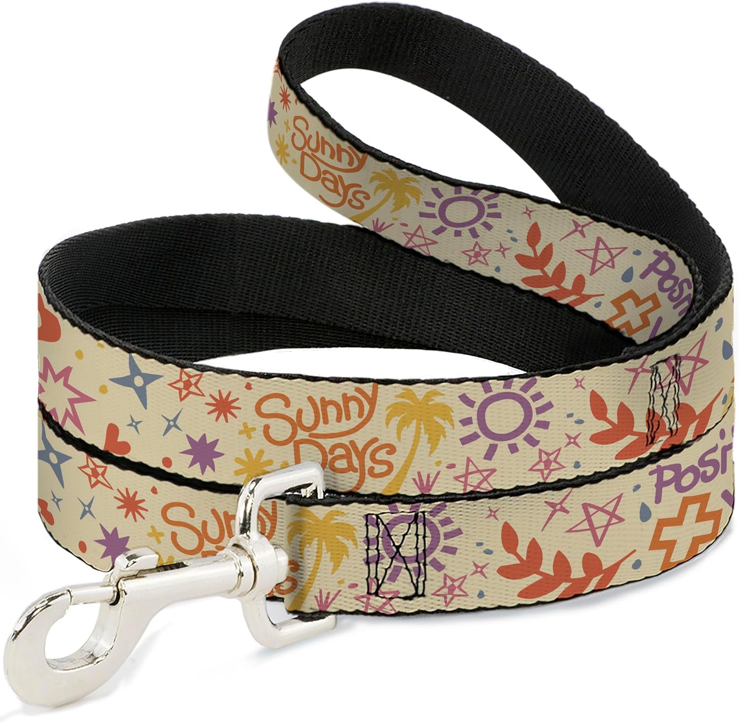 Buckle-Down Pet Leash, Dog Leash, Summer Harmony Collage Beige Multi Color, 4 Feet Long 1.5 Inch Wide