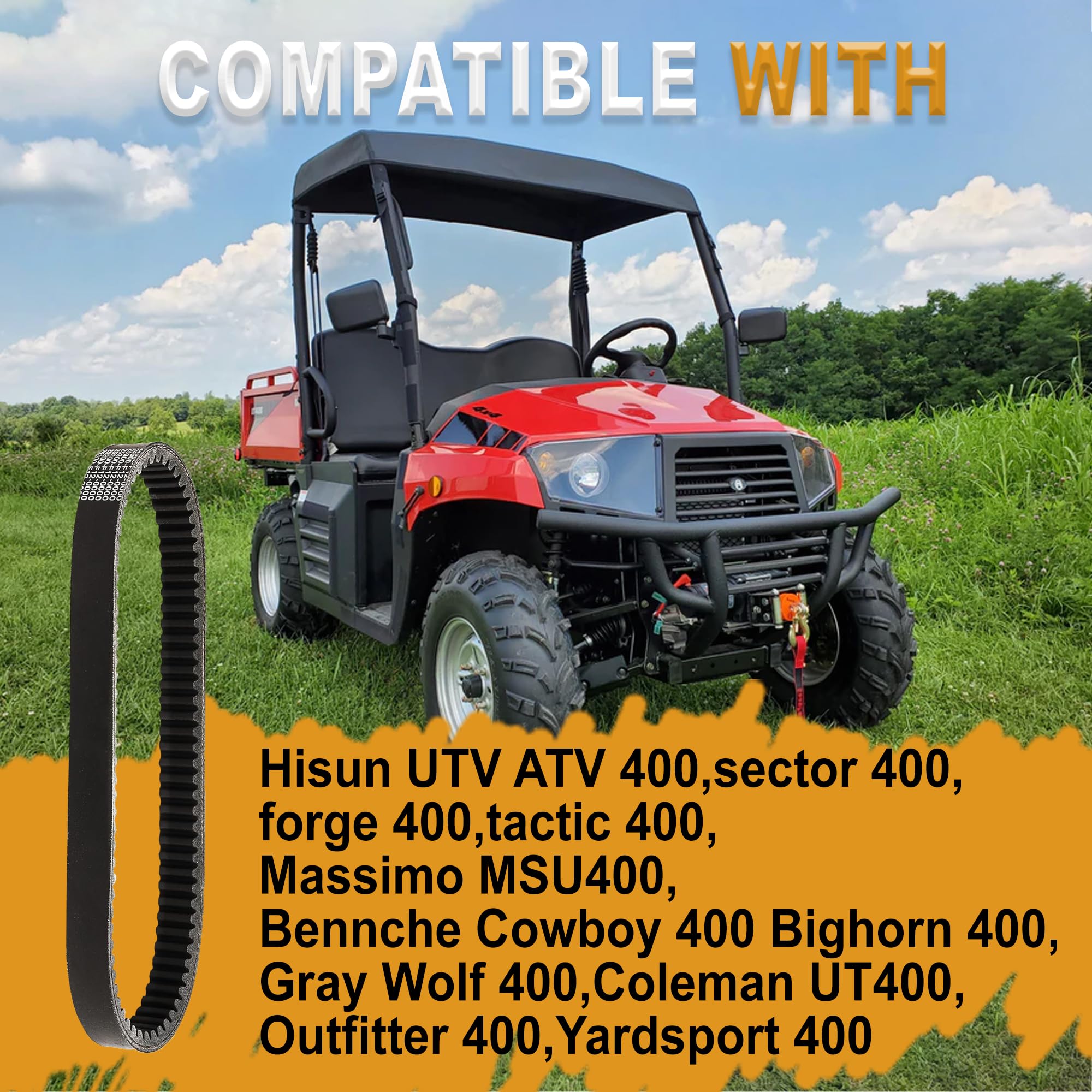 Correa de embrague CVT para Hisun ATV UTV 400, Massimo, Bennche, QLink, 25300-F12-0000