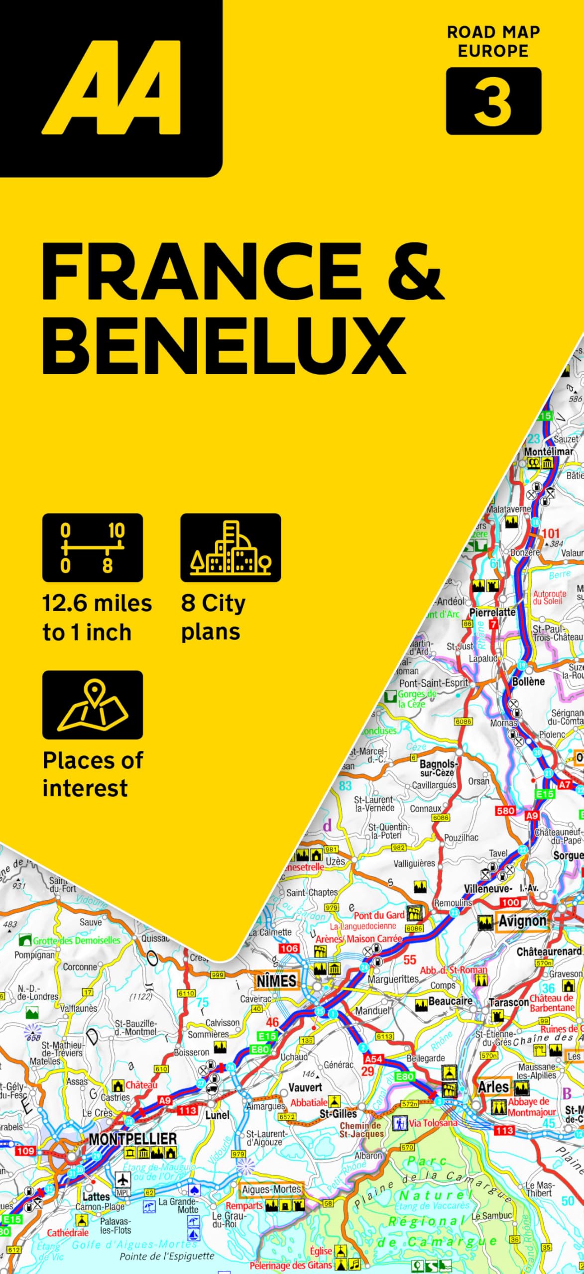 AA Road Map France Belgium & the Netherlands 3 (AA Road Map Europe Series / European Road Maps)