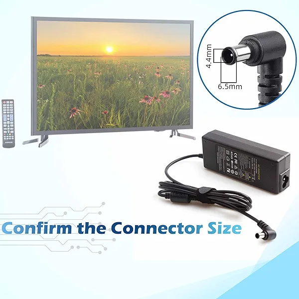 RUIQIU 19V Power Cord Compatible with Samsung TV 32” UN32 J4000 J4500 J5205 J5003 J525D UN32J4000AF UN32J5205AF UN32J525DAF UN32J5003AF UN32J400DAF A4819-FDY Monitor Charger,HW-M360 Soundbar Supply