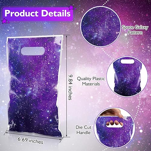 Miniatura 7 de Ctosree 50 unidades de bolsas de dulces para fiesta de galaxia, bolsas de golosinas de galaxia, bolsas de regalo de fiesta, bolsas de regalo de