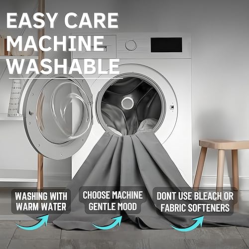 Miniatura 6 de Sábanas de cama JAMA de primera calidad, 95% algodón egipcio + 5% fibra plateada (gris, King, ajustadas)