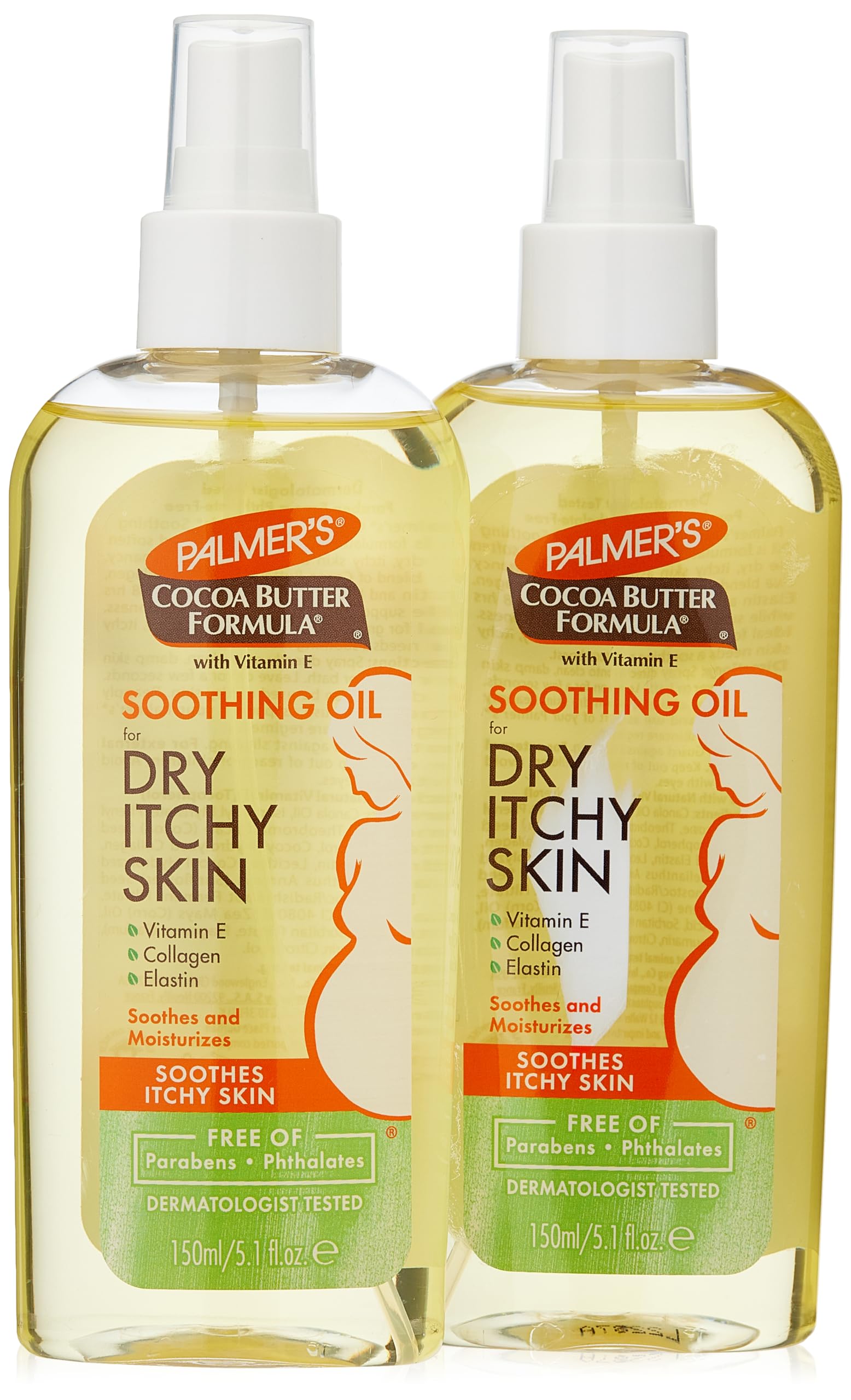 Palmers Cocoa Butter Formula Soothing Oil for Dry Itchy, Skin 150ml (Pack of 2), 150 ml (Pack of 2)