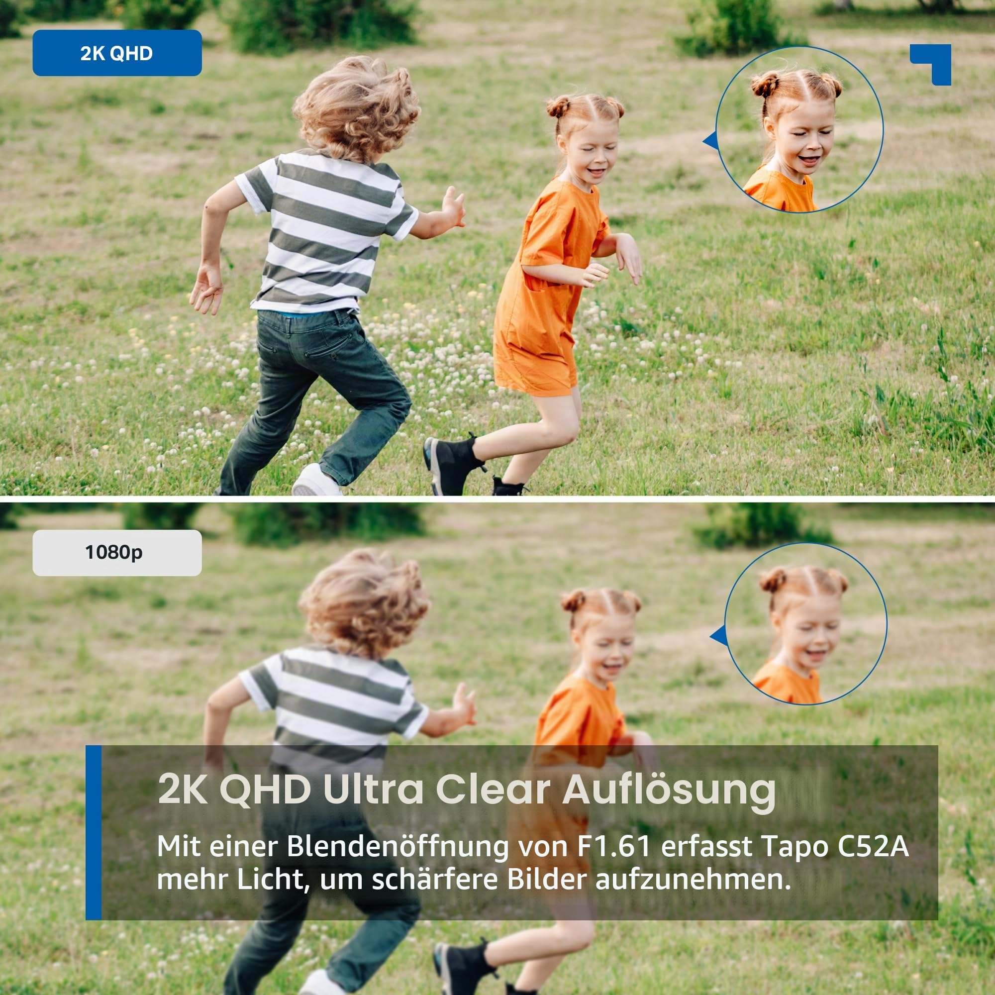 Tapo C52A 360° Überwachungskamera Außen, 2K 4MP, Starlight Farbe Nachtsicht, KI-Erkennung, Bewegungsverfolgung, WLAN oder Ethernet, microSD-Karte bis zu 512 GB (Packung mit 2)