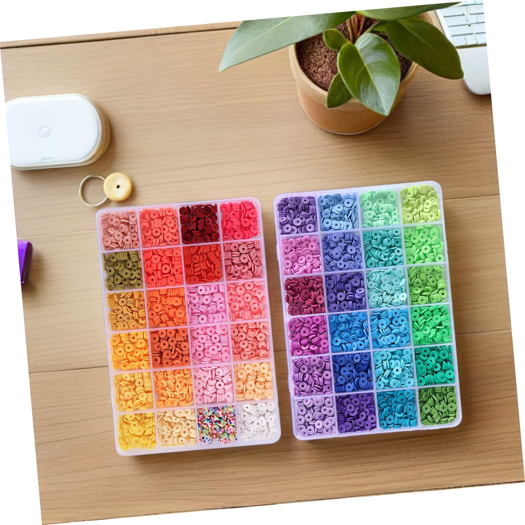 Homoyoyo 1 Juego Kit Para Hacer Pulseras De Cuentas De Arcilla Kits De Cuentas Para Manualidades a Granel Para Joyería Vistoso 100 Piezas Arcilla Polimérica Cepillo De Chica