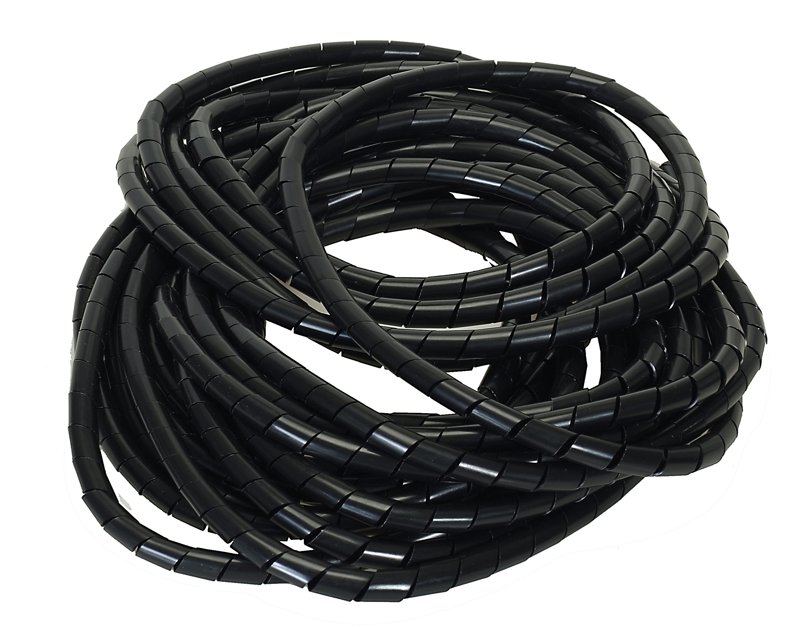 Alkan Kabelspirale schwarz Bündelbereich Ø 4-50 mm 10 m | Schwarzer Kabelschutz, flexible Kabelspirale/Spiralband zur Kabelbündelung für PC, Büro, Werkstatt & Haushalt