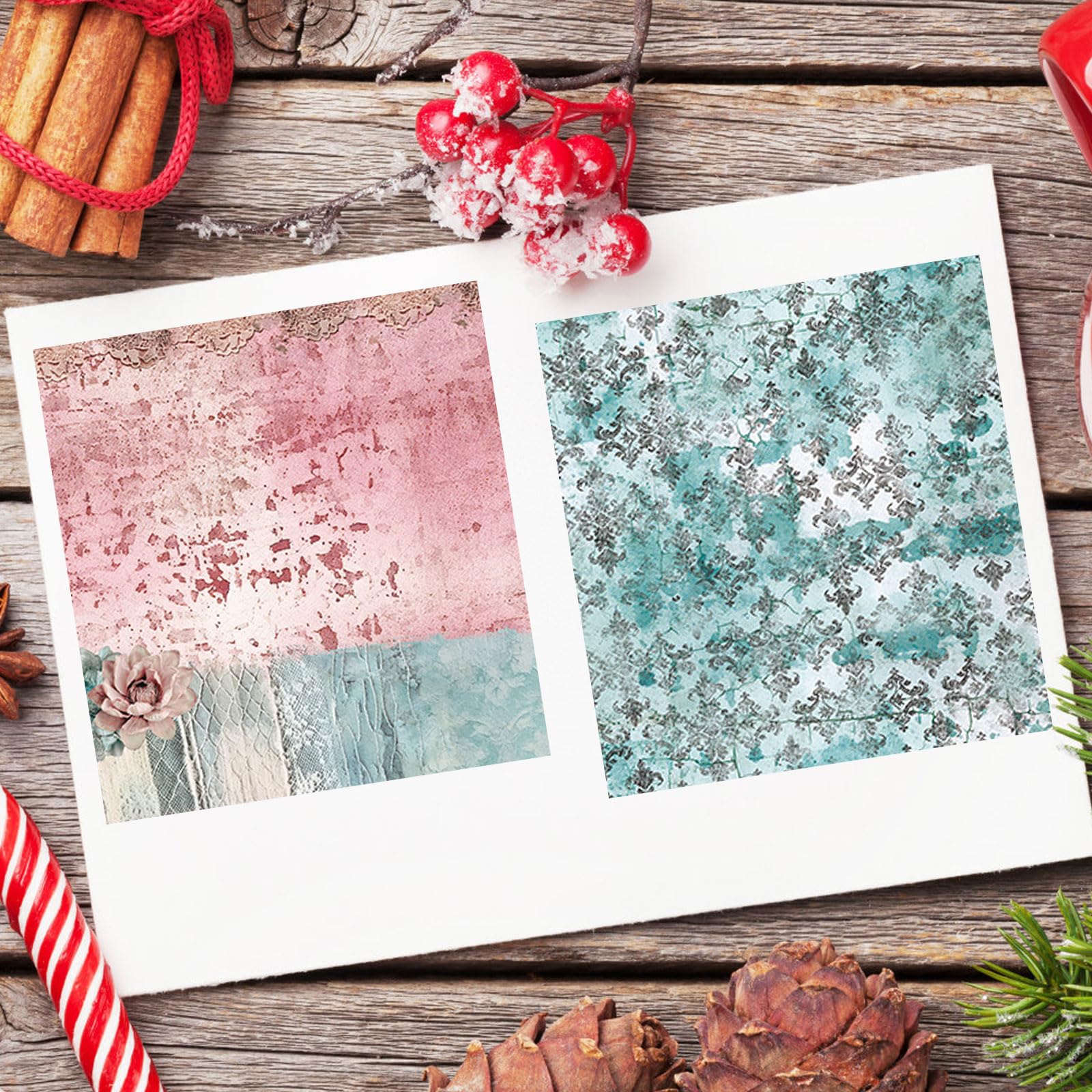 Papel para álbumes de recortes de 12 x 12 pulgadas, 24 hojas de manualidades decorativas de origami, impresión de doble cara, decoración de álbum de fotos, papel sin madera para envolver regalos